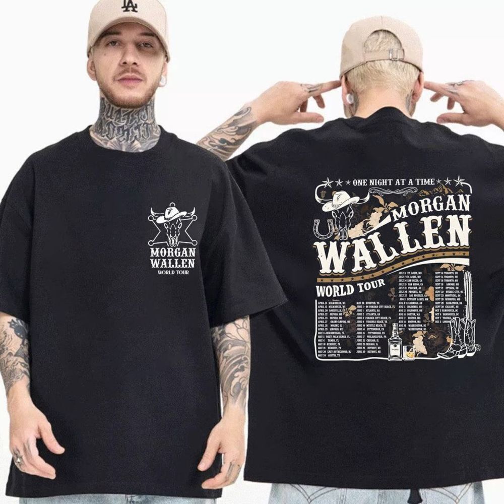 Cowboy Wallen Western 2 Sided Retro Music Fan T-Shirt